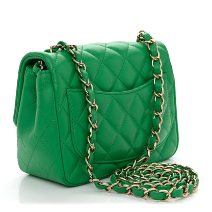 Chanel Lambskin Quilted Mini Square Flap Green 3 of 11