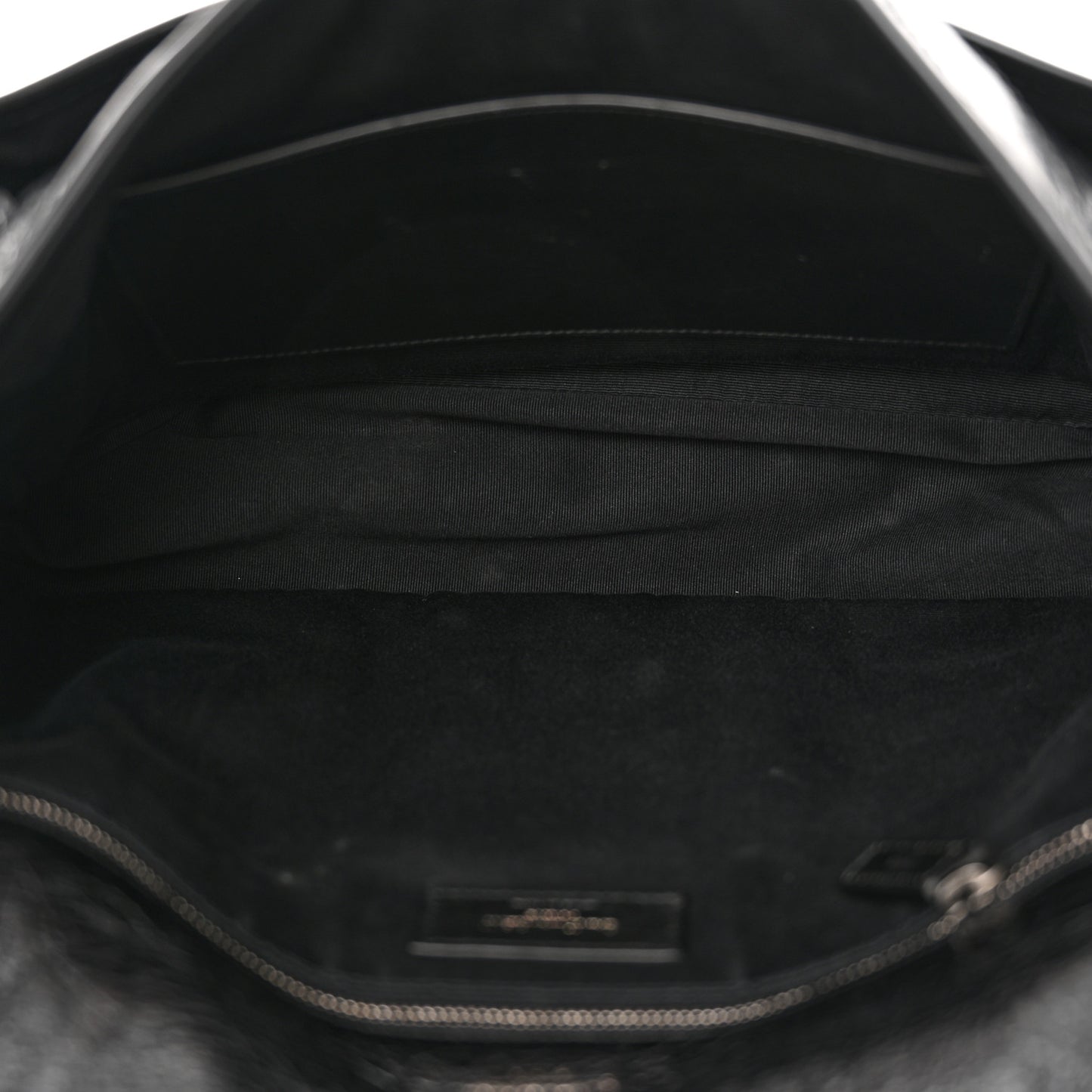 Crinkled Calfskin Matelasse Monogram Large Niki Chain Satchel Black