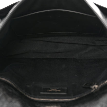 Saint Laurent Crinkled Calfskin Matelasse Monogram Large Niki Chain Satchel Black 5 of 13