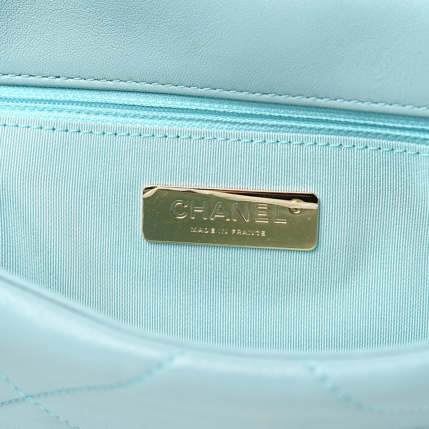 Chanel Lambskin Quilted Medium Chanel 19 Flap Light Blue 6 of 9