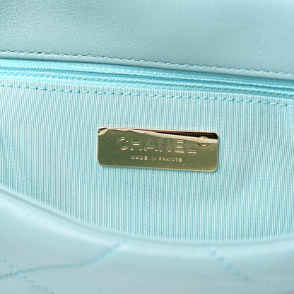 Chanel Lambskin Quilted Medium Chanel 19 Flap Light Blue 6 of 9
