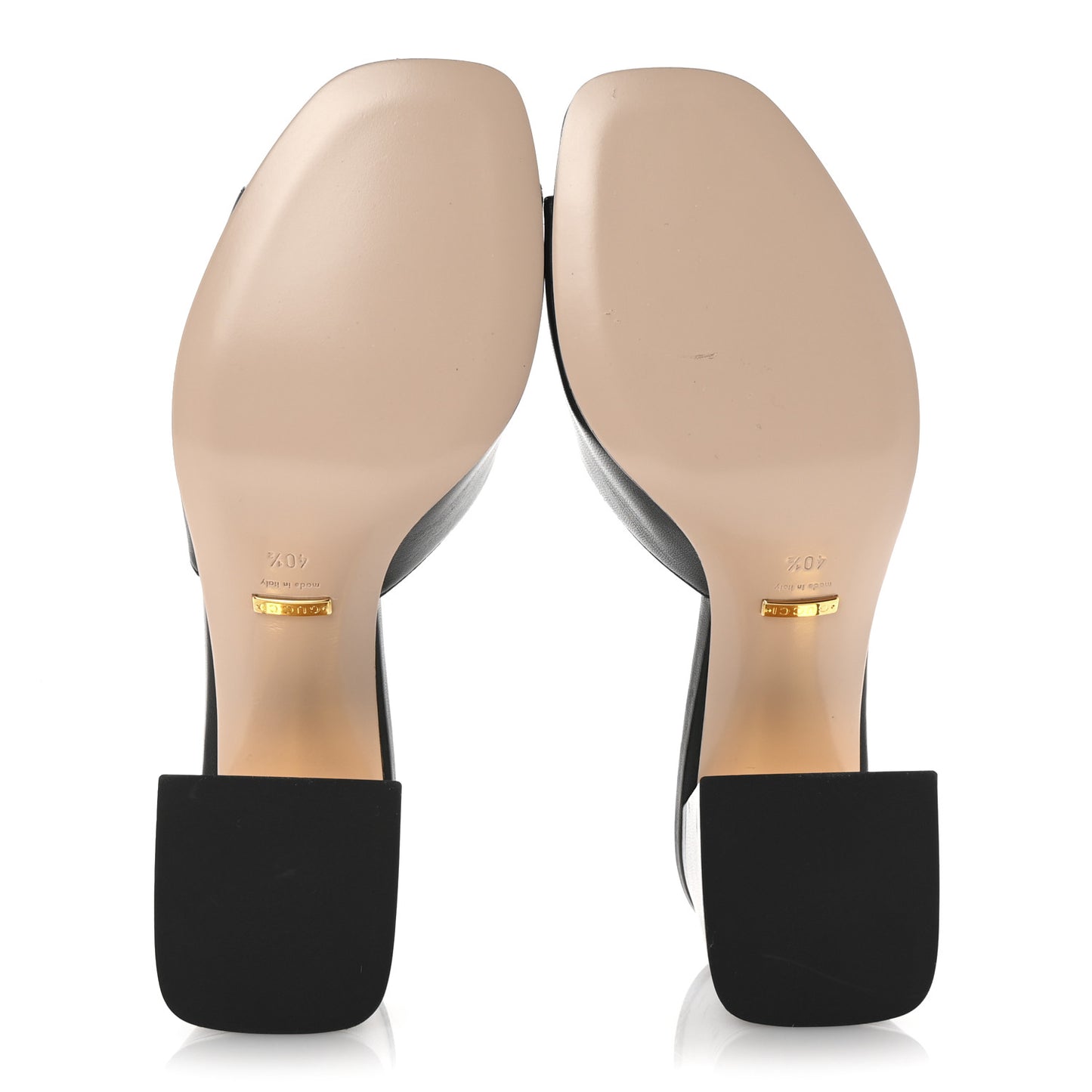 Nappa Horsebit 75mm Slide Sandals 40.5 Black