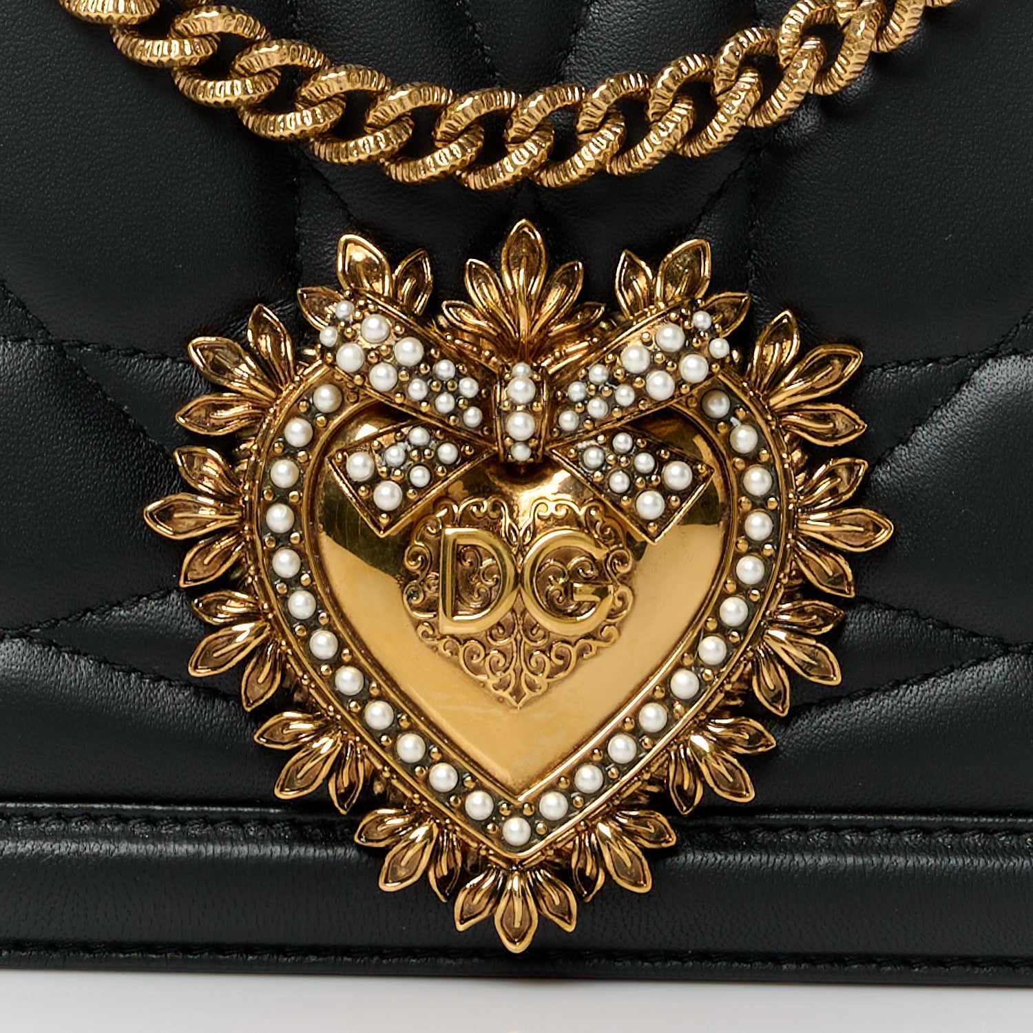 Dolce & Gabbana DOLCE & GABBANA Calfskin Medium Devotion Crossbody Bag Black 8 of 11