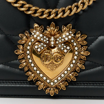 Dolce & Gabbana DOLCE & GABBANA Calfskin Medium Devotion Crossbody Bag Black 8 of 11