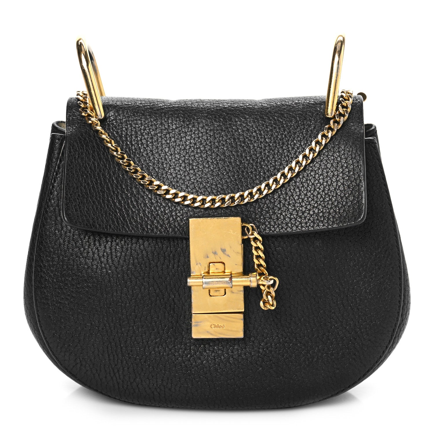 Chloe Grained Lambskin Mini Drew Shoulder Bag Black 2 of 14