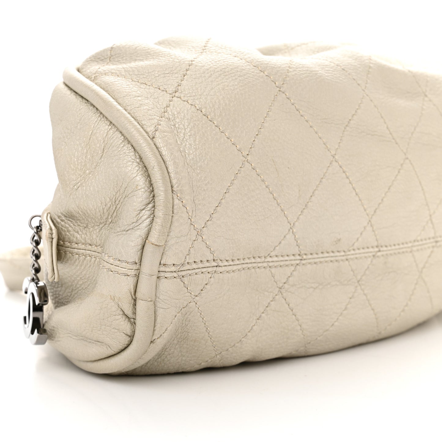 Metallic Deerskin Stitched Bowler Grey