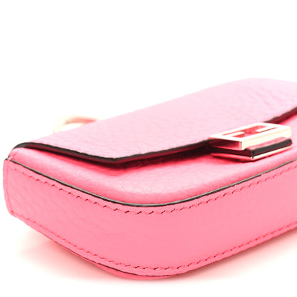 Fendi Cuoio Romano Micro Baguette Charm Rosa Fluo 8 of 9