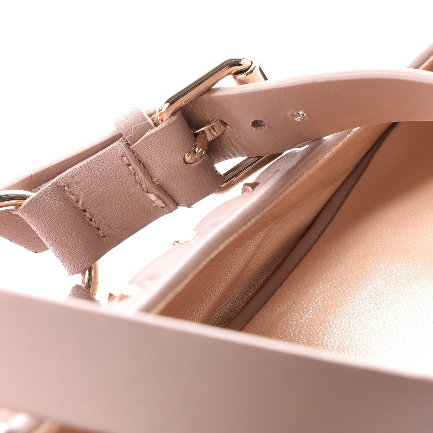 Lambskin Rockstud Spike Captoe Ballerina Flats 39.5 Poudre Gold