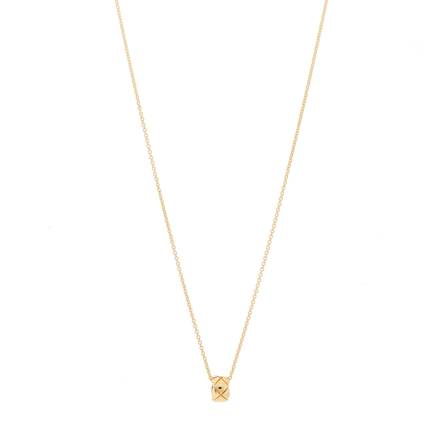 18K Yellow Gold Coco Crush Round Pendant Necklace