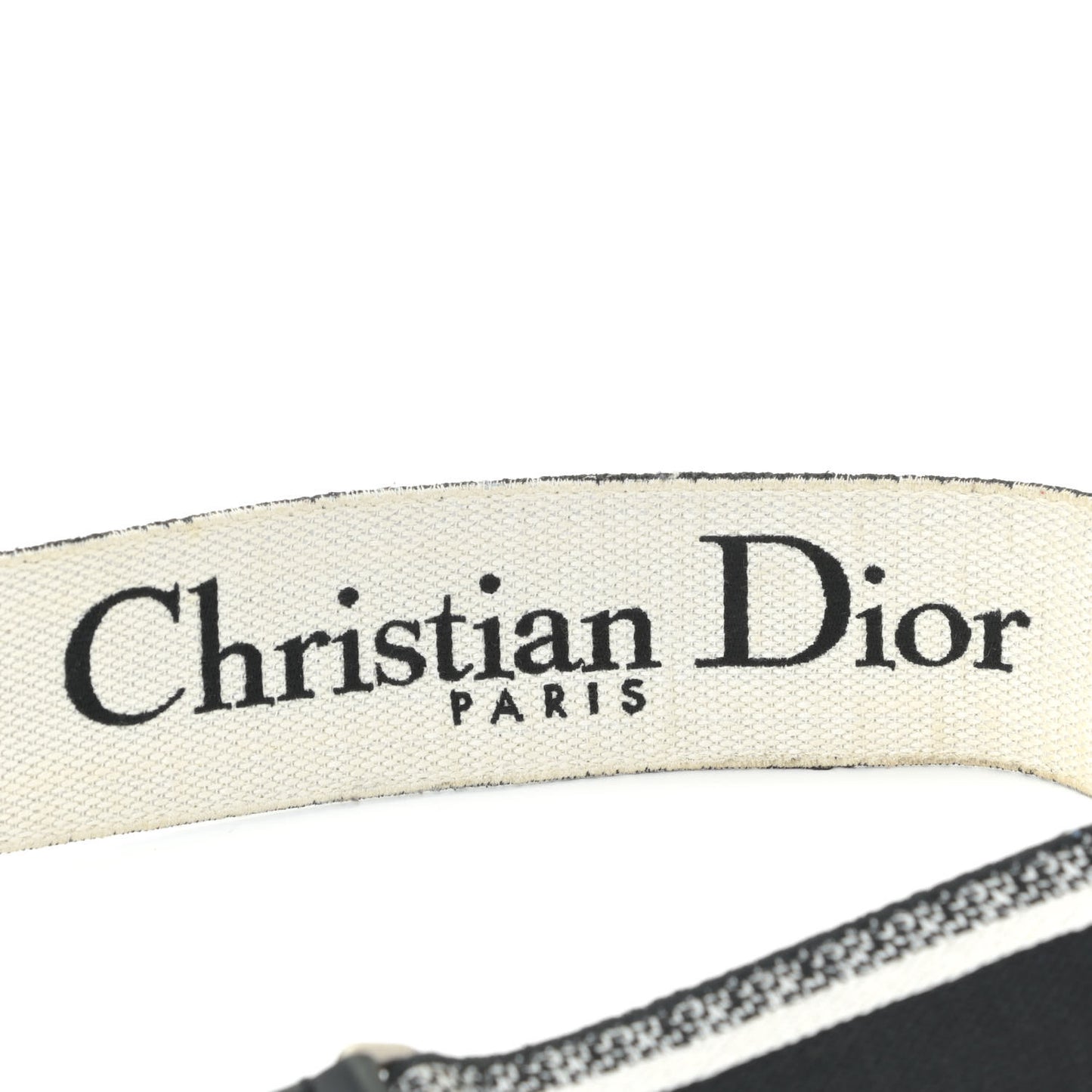 Canvas Embroidered Shoulder Strap Black White