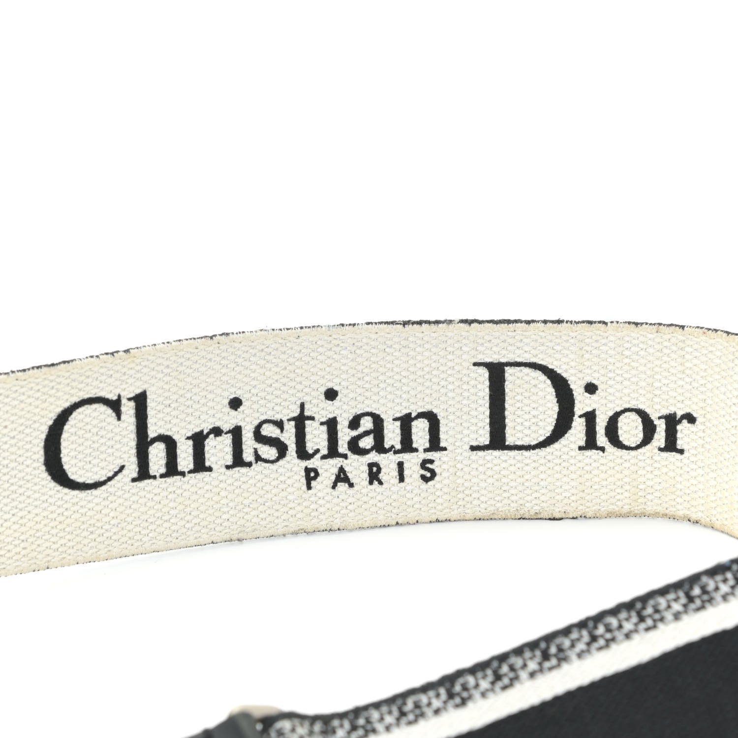 Christian Dior Canvas Embroidered Shoulder Strap Black White 4 of 6