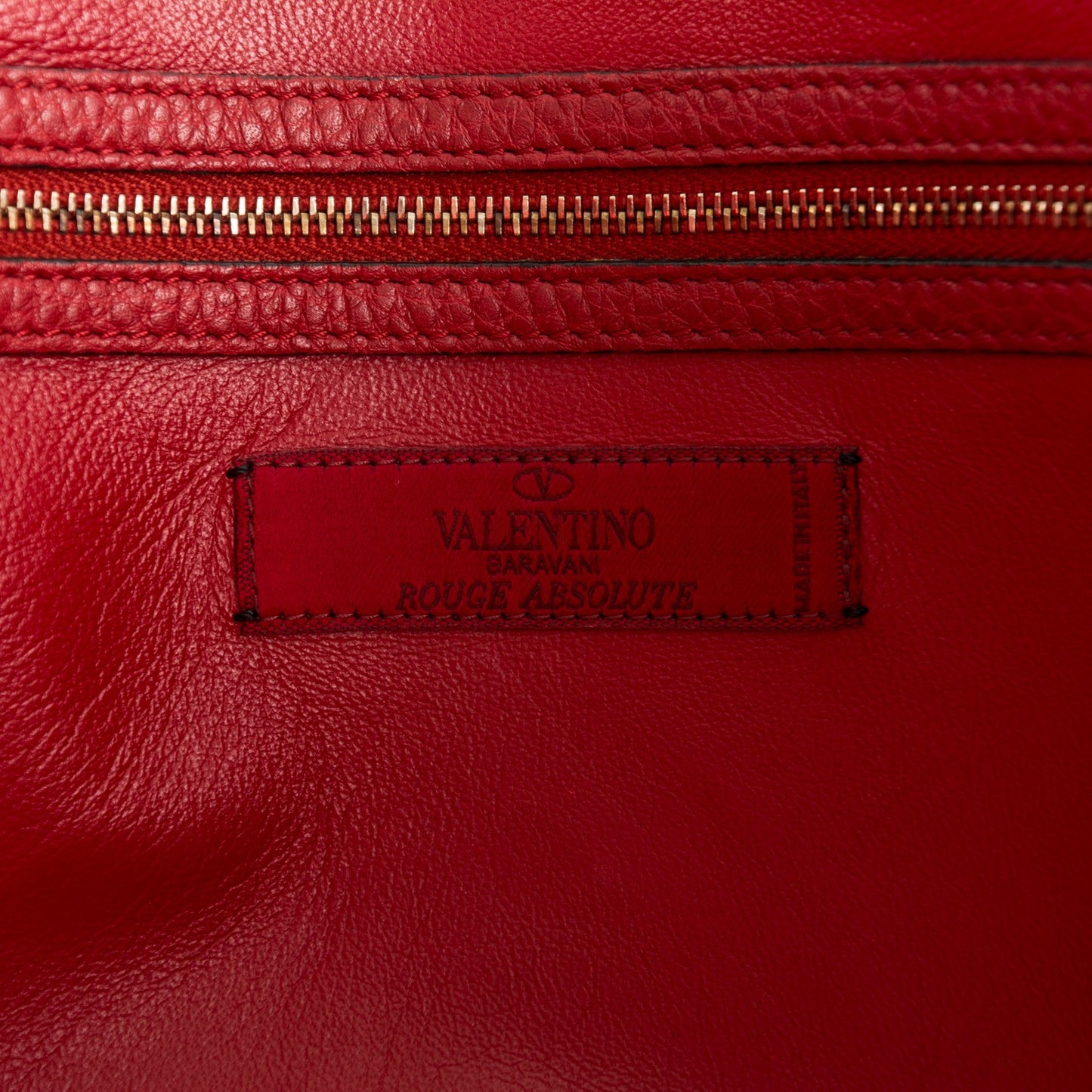 Calfskin Bi-Color Rockstud Crossbody Tote Burgundy Red