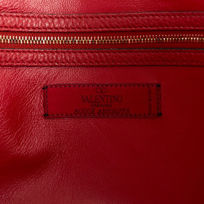 Valentino Garavani Calfskin Bi-Color Rockstud Crossbody Tote Burgundy Red 6 of 7