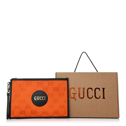 Gucci Econyl Nylon Monogram Off The Grid Zip Pouch Carrot Orange Black 8 of 8