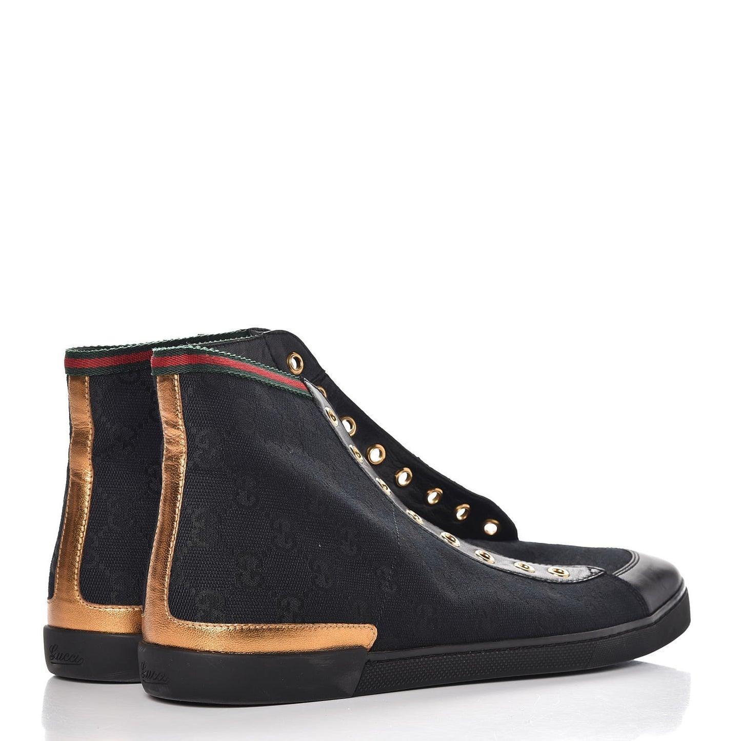 GG Monogram Barcelona Web High Top Sneakers 39 Black