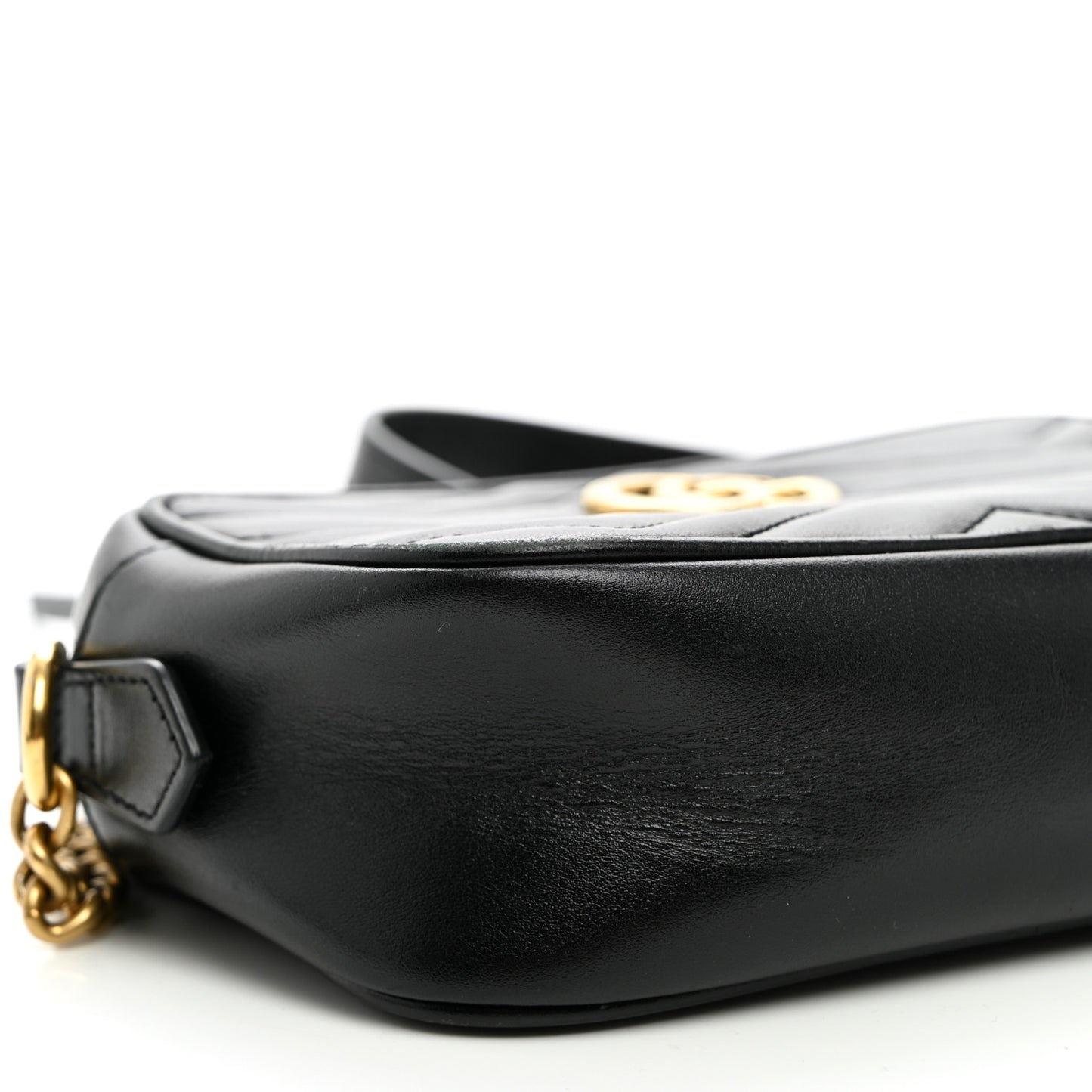 Calfskin Matelasse Mini GG Marmont Camera Bag Black