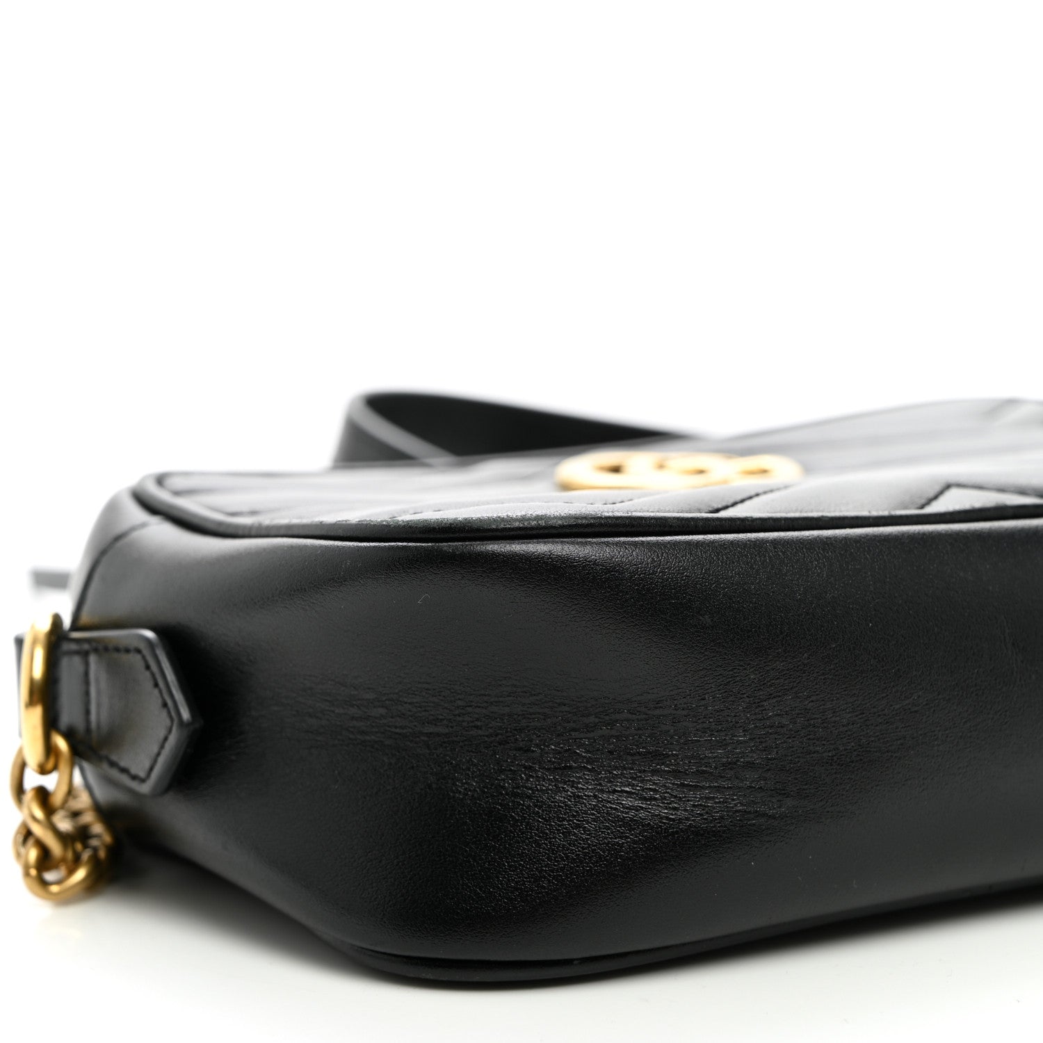 Gucci Calfskin Matelasse Mini GG Marmont Camera Bag Black 9 of 10