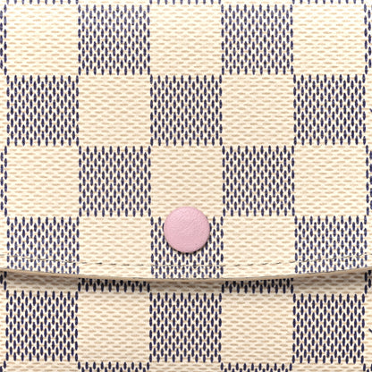 Louis Vuitton Damier Azur Emilie Wallet Rose Ballerine 8 of 10