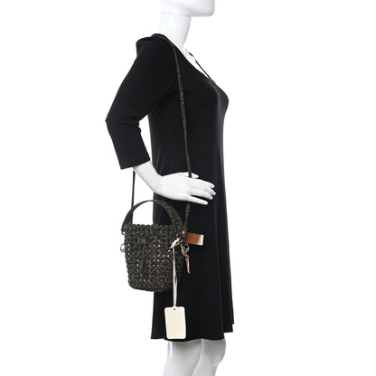 Fendi Fabric Jacquard F is Fendi FF 1974 Woven Knotted Mini Mon Tresor Bucket Bag Tabacco Moro 2 of 10