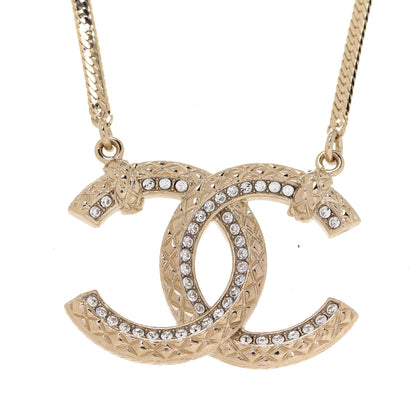 Chanel Crystal CC Chain Necklace Gold 4 of 6