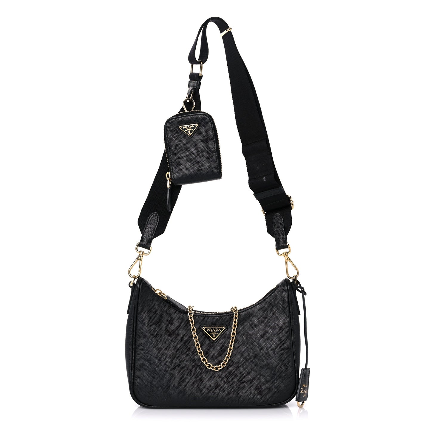 Saffiano Lux Re-Edition 2005 Shoulder Bag Black
