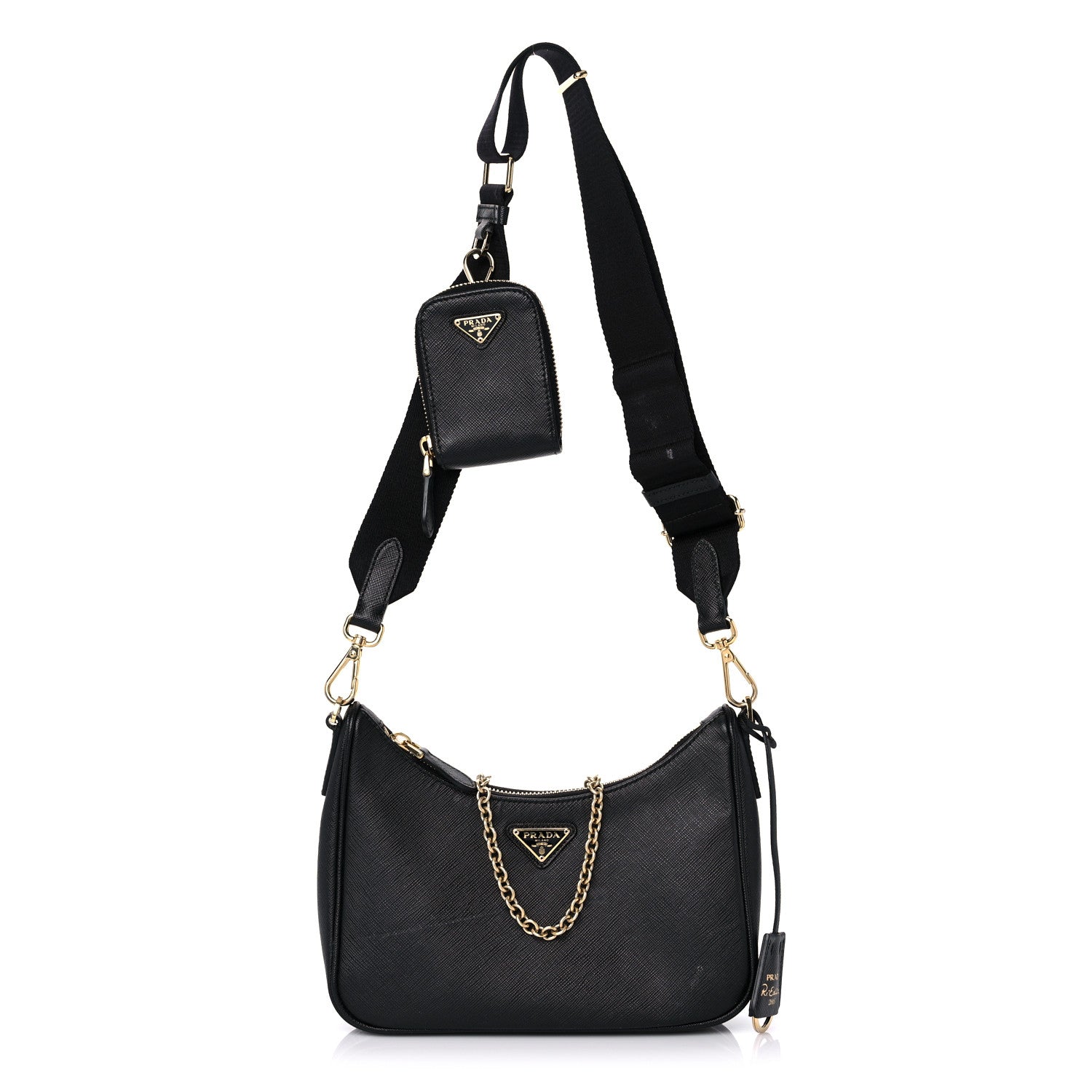 Prada Saffiano Lux Re-Edition 2005 Shoulder Bag Black 1 of 17