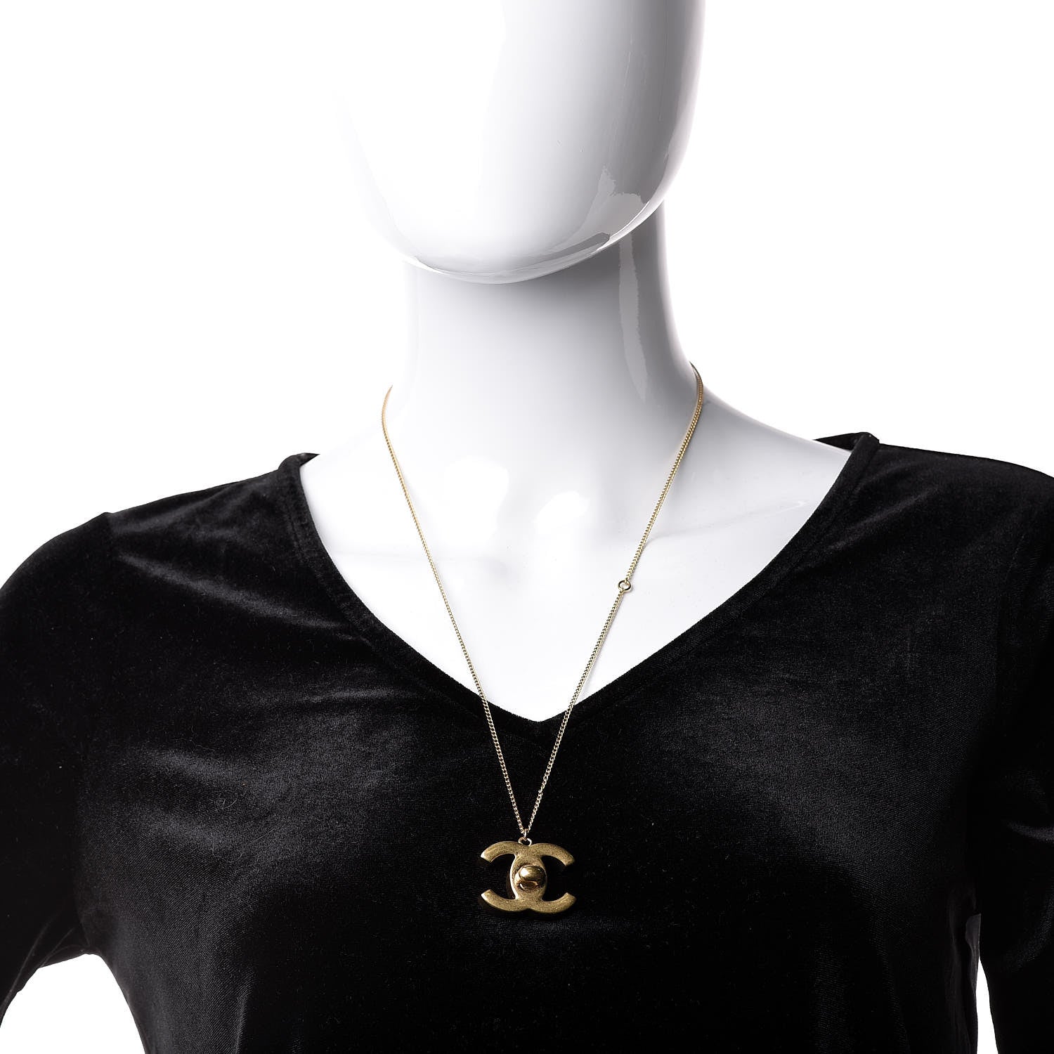 Chanel Turnlock CC Necklace Gold 2 of 7