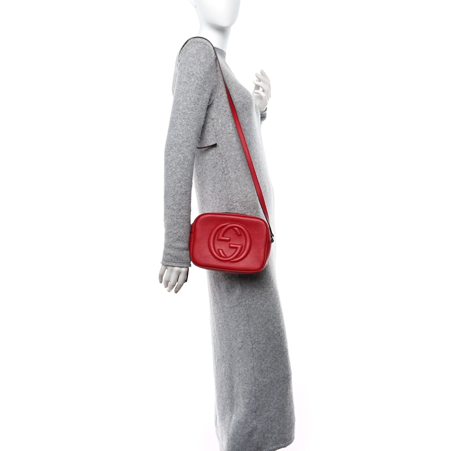 Gucci Pebbled Calfskin Small Soho Disco Bag Tabasco Red 2 of 11