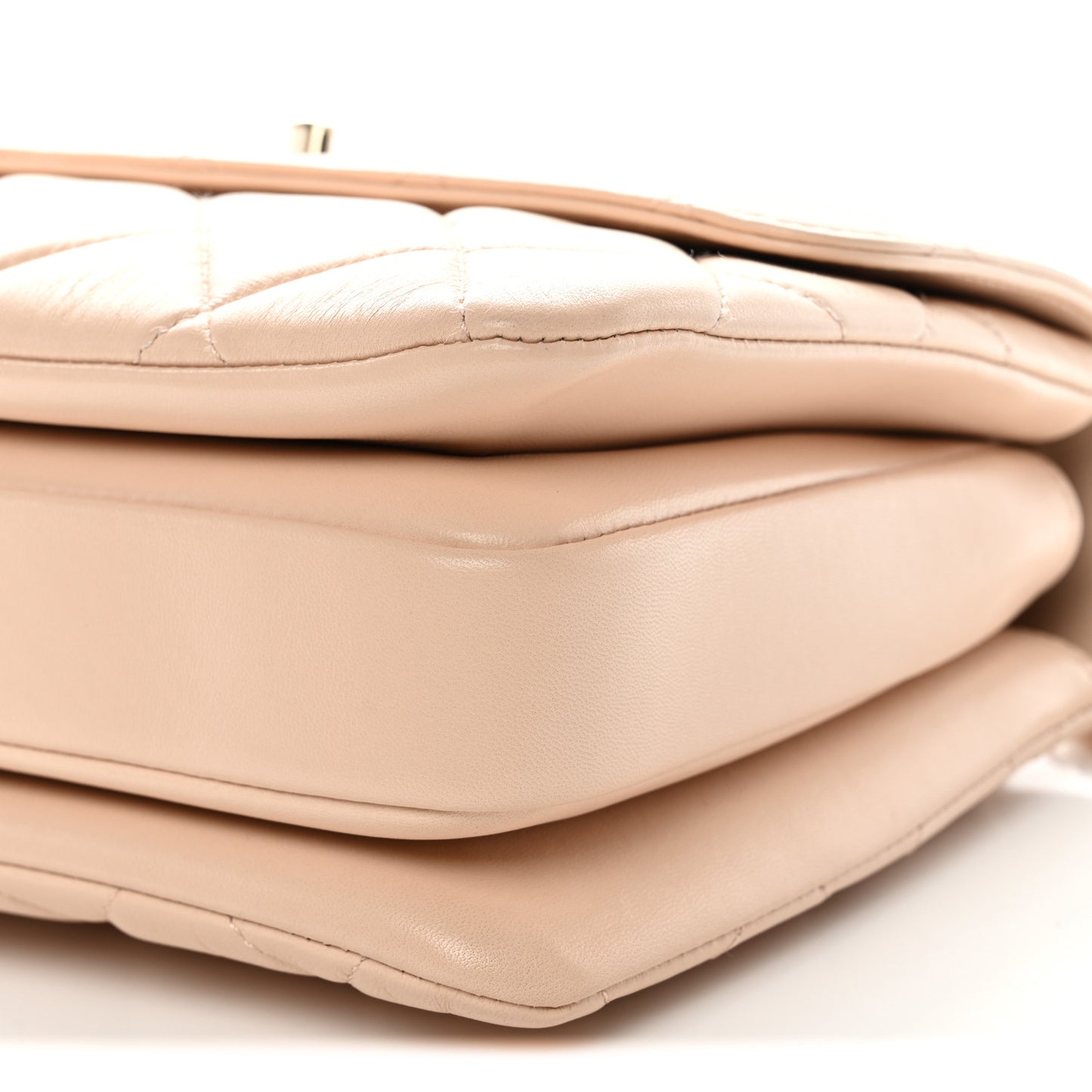Lambskin Quilted Small Trendy CC Dual Handle Flap Bag Beige