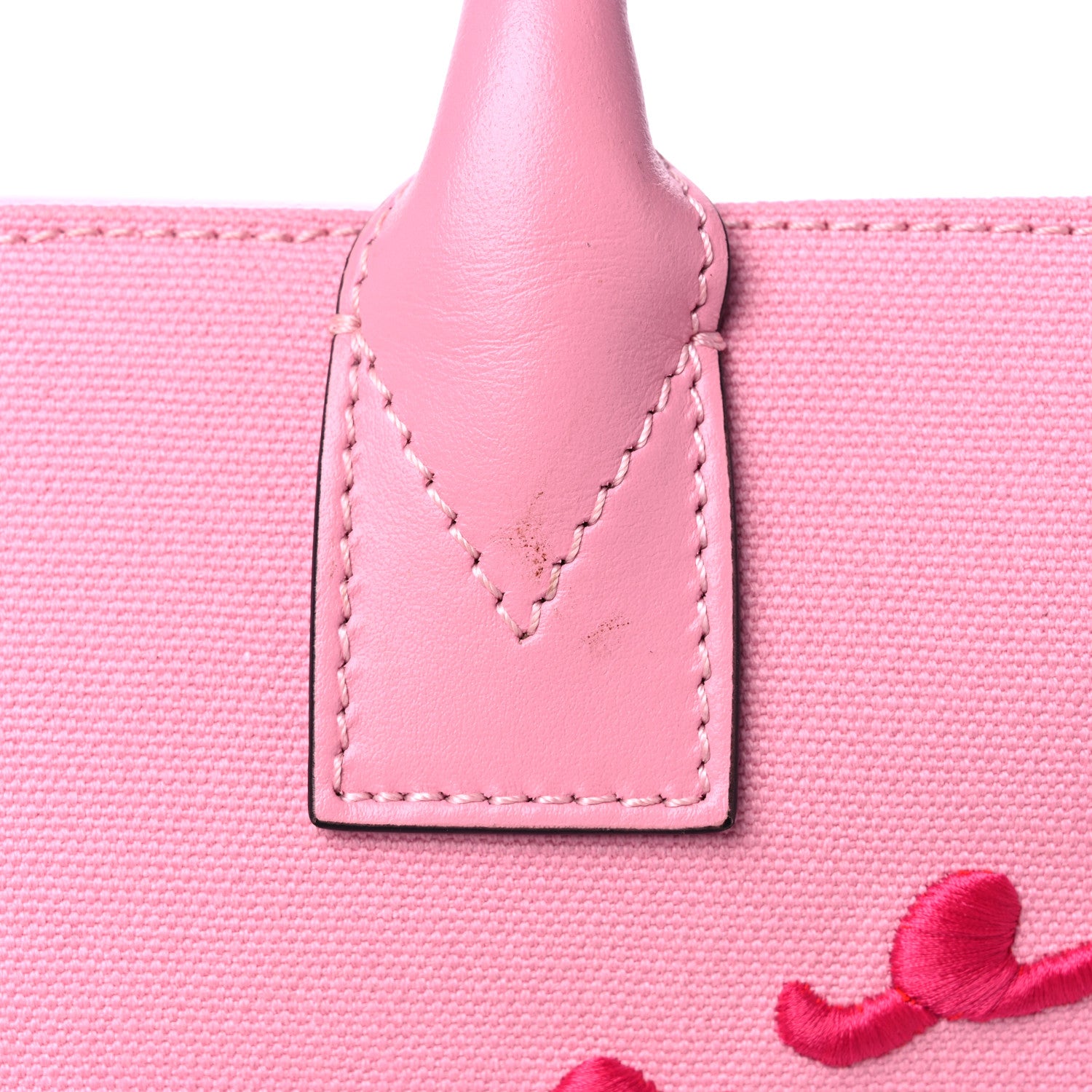 Versace Canvas Suppler Calfskin Cabas GV Signature Tote Pink 23 of 23