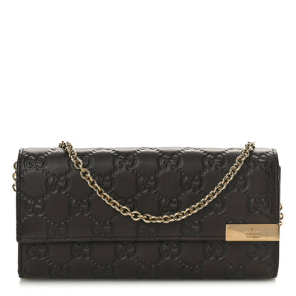 Gucci Guccissima Signature Dice Chain Wallet Chocolate 1 of 9