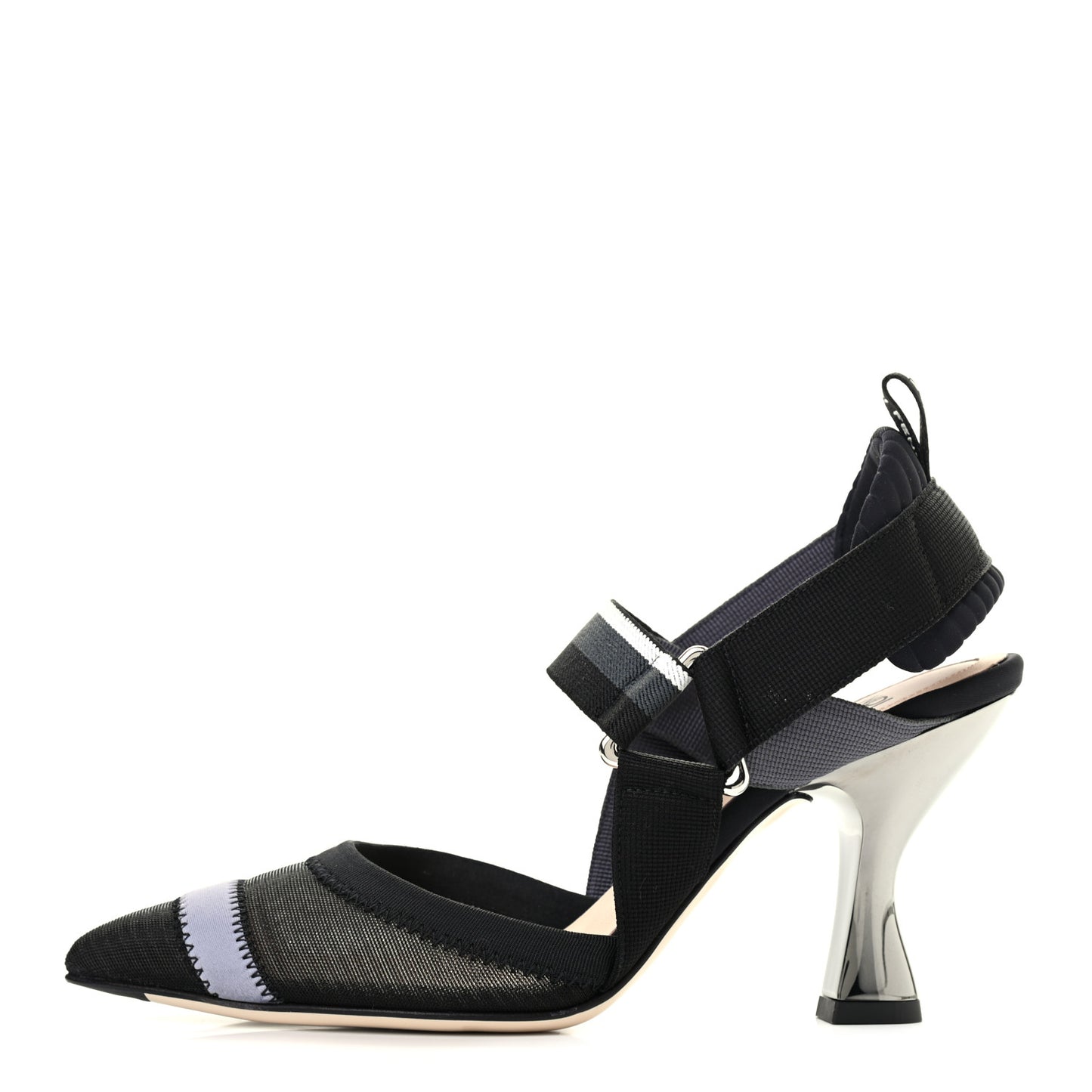 Technical Mesh Colibri 85mm Slingback Pumps 35 Black Asfalto
