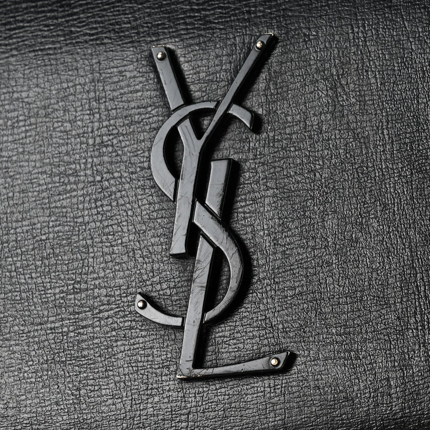 Calfskin Medium Monogram Sunset Satchel Black