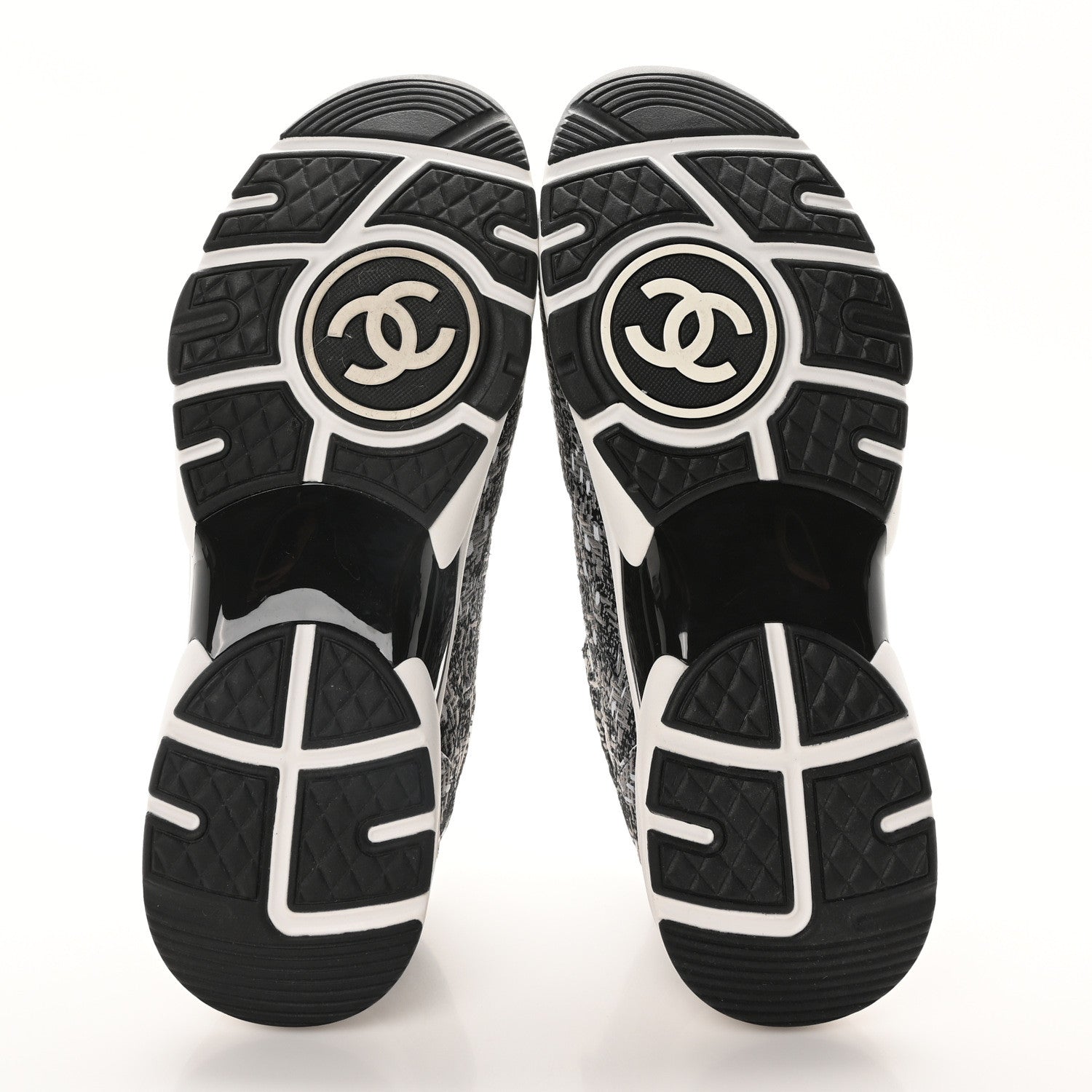 Chanel Tweed Mens CC Sneakers 43 Grey Black 6 of 9