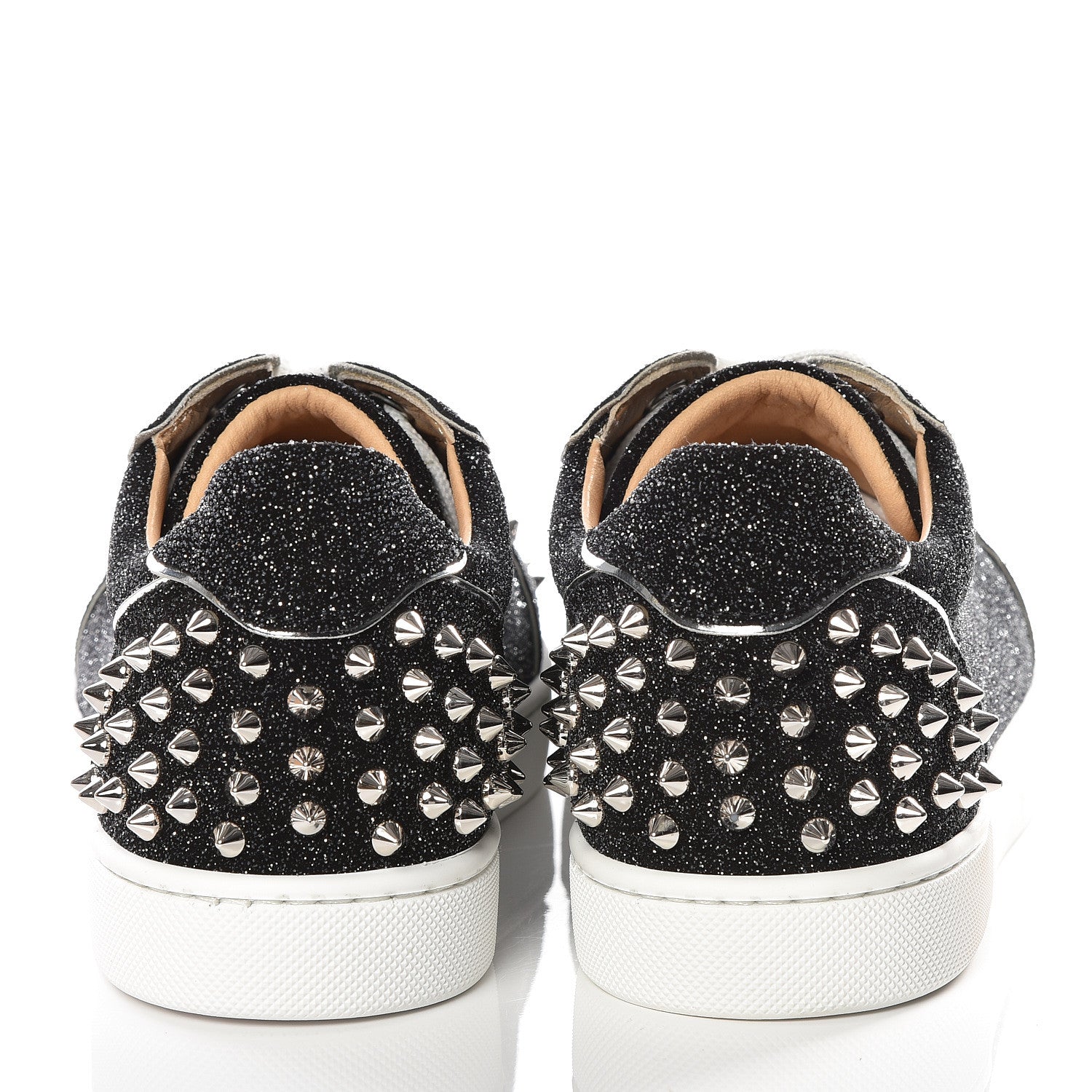 Christian Louboutin Crosta Womens Vieira Spiked Flat Comete Sneakers 39.5 Black Silver 6 of 11