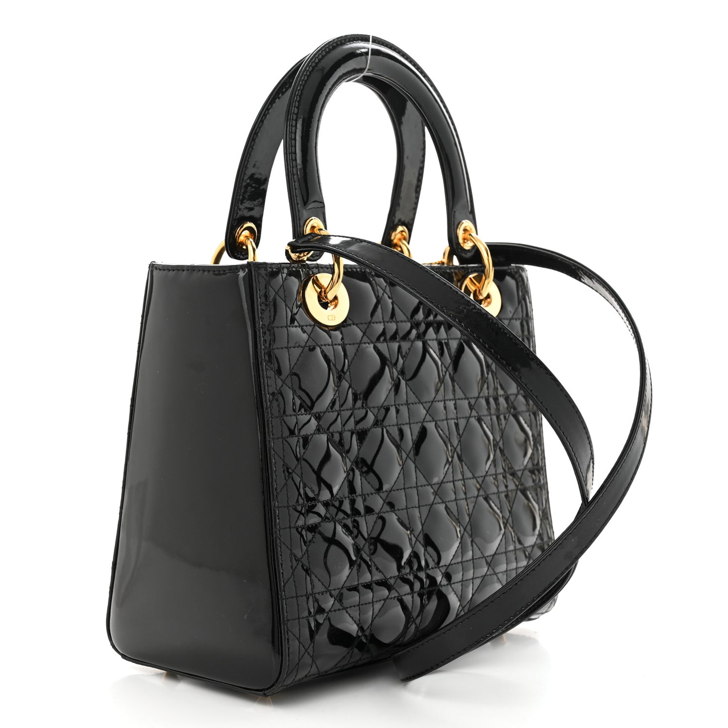 Patent Cannage Medium Lady Dior Black