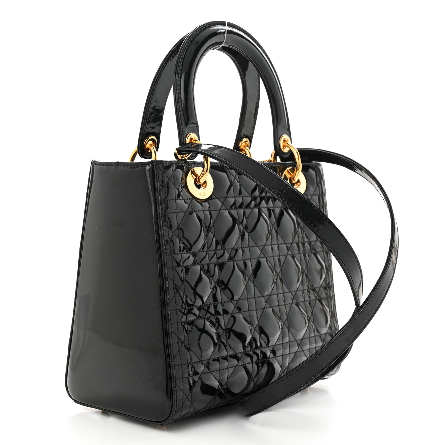 Christian Dior Patent Cannage Medium Lady Dior Black 3 of 14