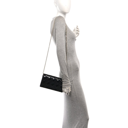 Christian Dior Patent Cannage Lady Dior Convertible Clutch Black 2 of 14
