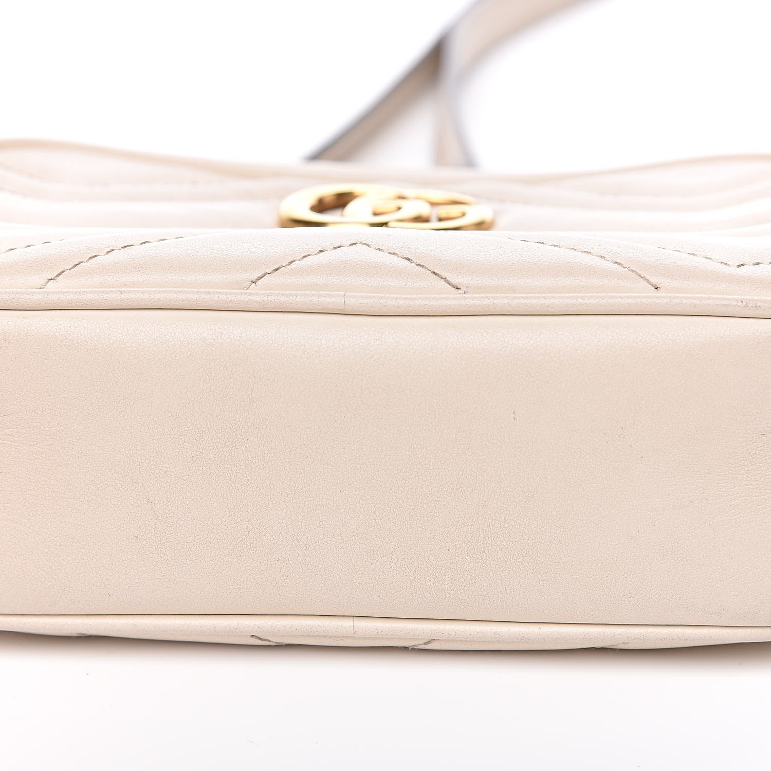 Gucci Calfskin Matelasse Mini GG Marmont Chain Shoulder Bag White 9 of 19