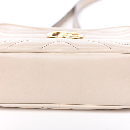 Gucci Calfskin Matelasse Mini GG Marmont Chain Shoulder Bag White 9 of 19