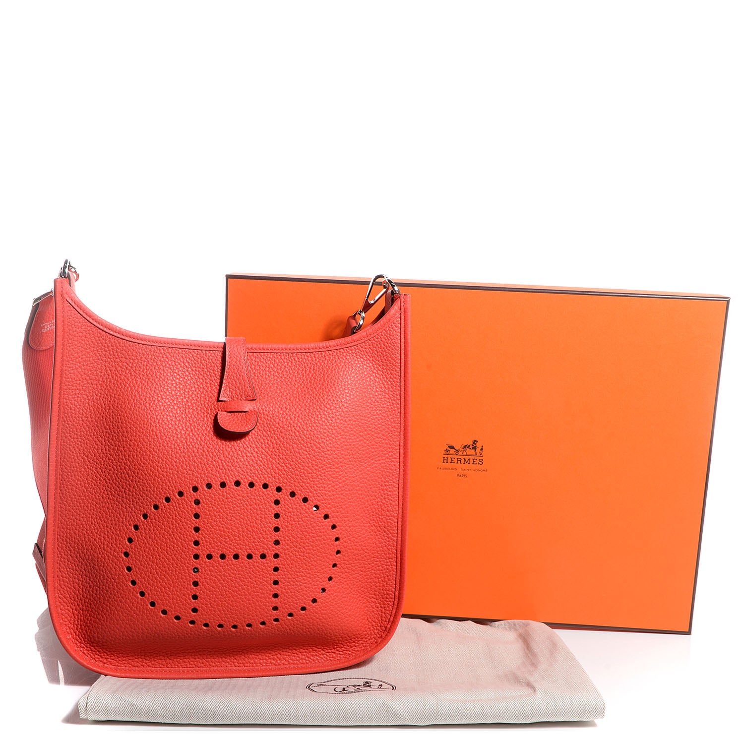 Hermes Taurillon Clemence Evelyne III PM Rouge Pivoine 10 of 15