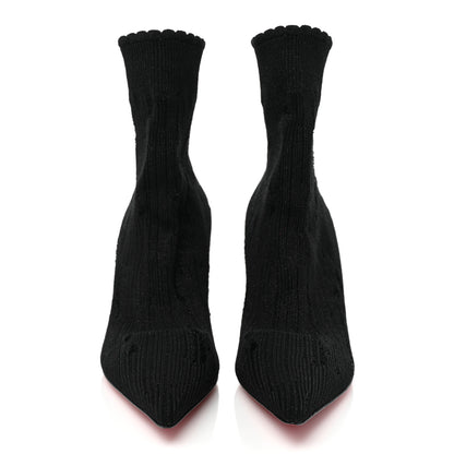 Christian Louboutin Tricot Lurex Sandrine 80 Sock Ankle Boots 38 Black 2 of 12
