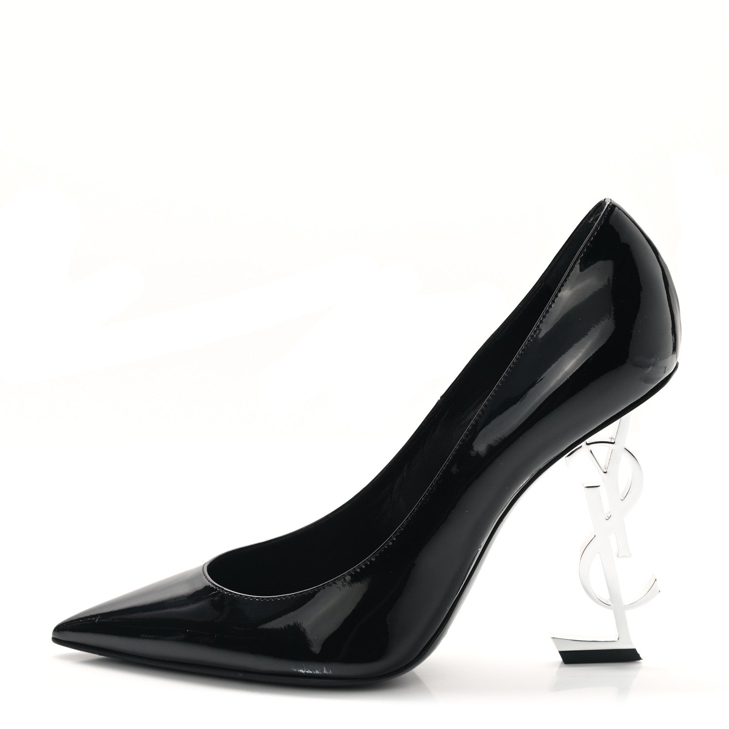 Saint Laurent Patent Opyum 110 Pumps 39 Black Silver 1 of 10