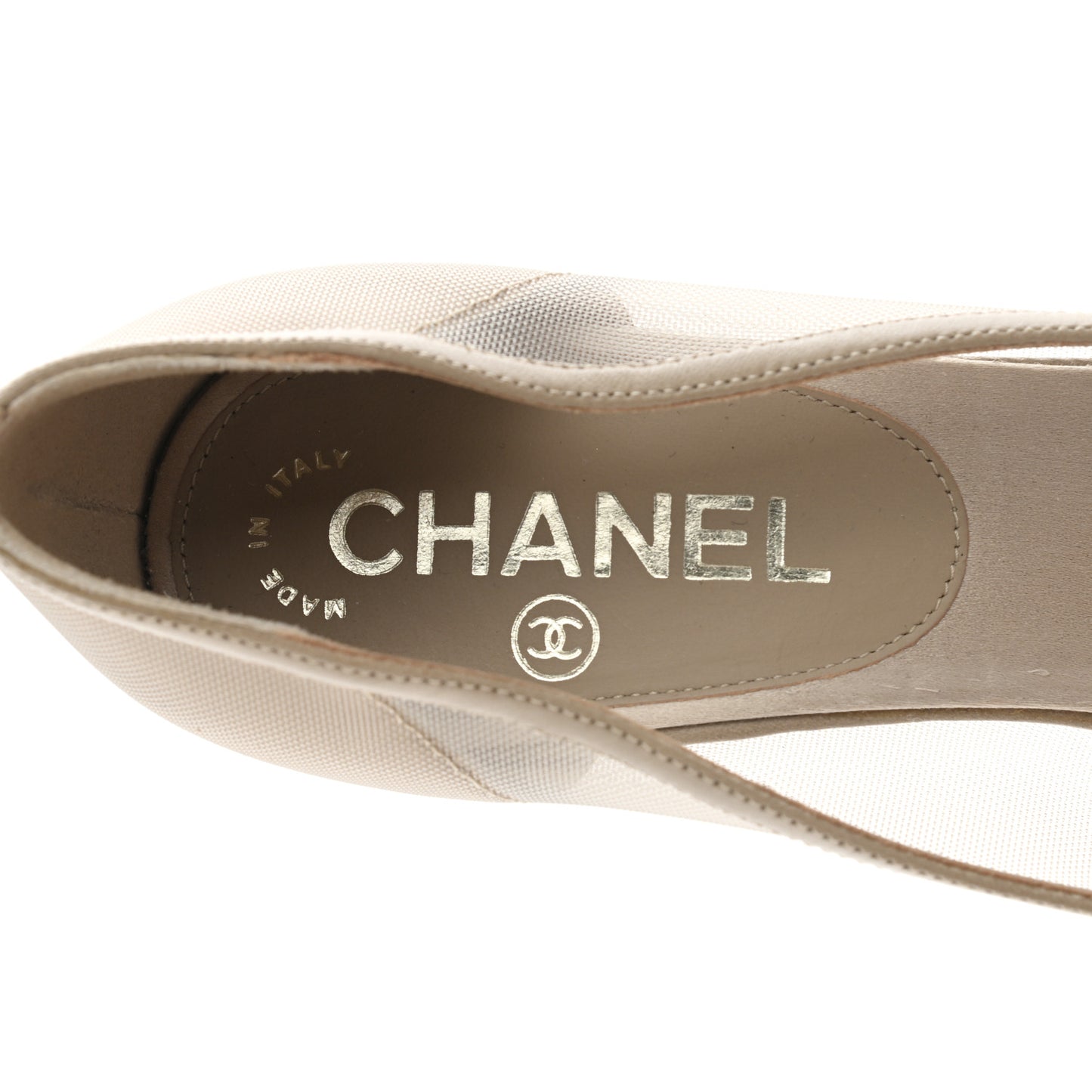 Metallic Mesh Cap Toe CC Pumps 37 Gold