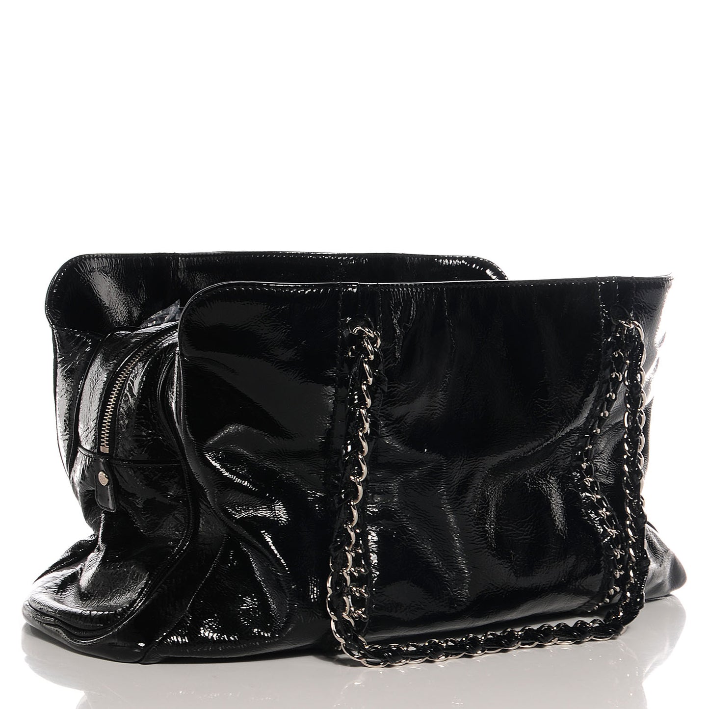 Patent Luxe Ligne Large Tote Black