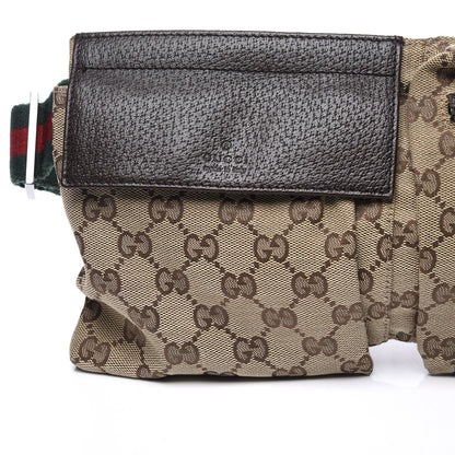 Gucci GG Monogram Double Pocket Belt Bag Dark Brown 8 of 11