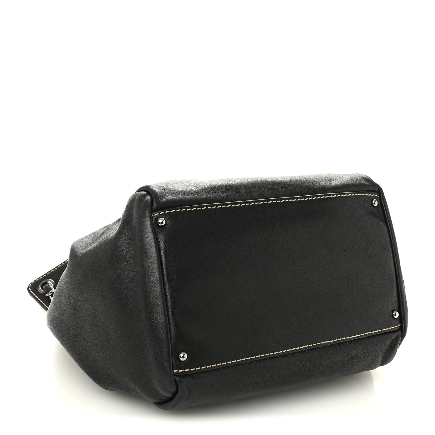 Lambskin Lax Accordion Shoulder Bag Black
