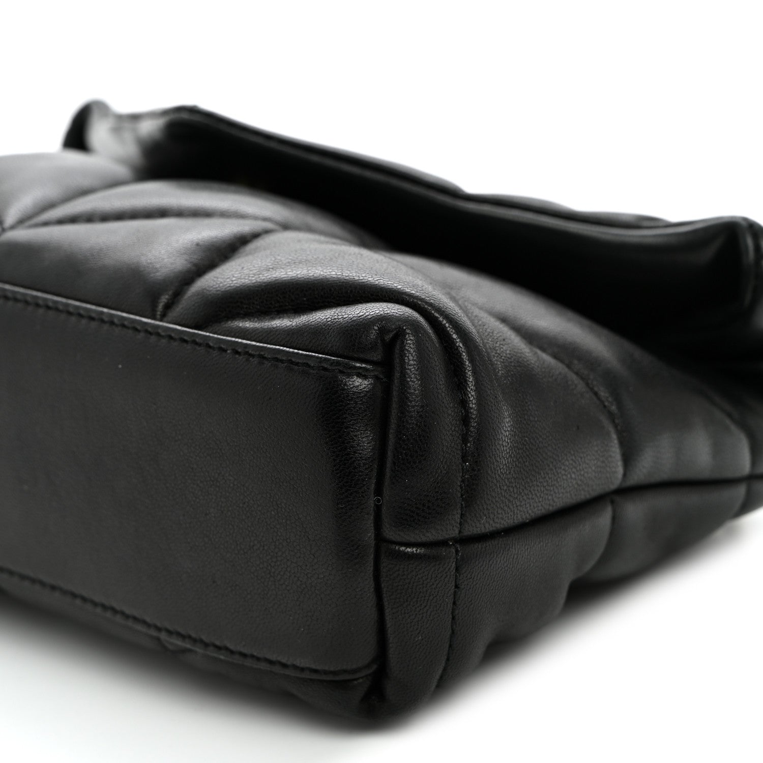 Saint Laurent Lambskin Quilted Toy Loulou Puffer Monogram Chain Satchel Black 9 of 9