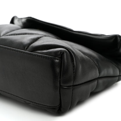 Saint Laurent Lambskin Quilted Toy Loulou Puffer Monogram Chain Satchel Black 9 of 9
