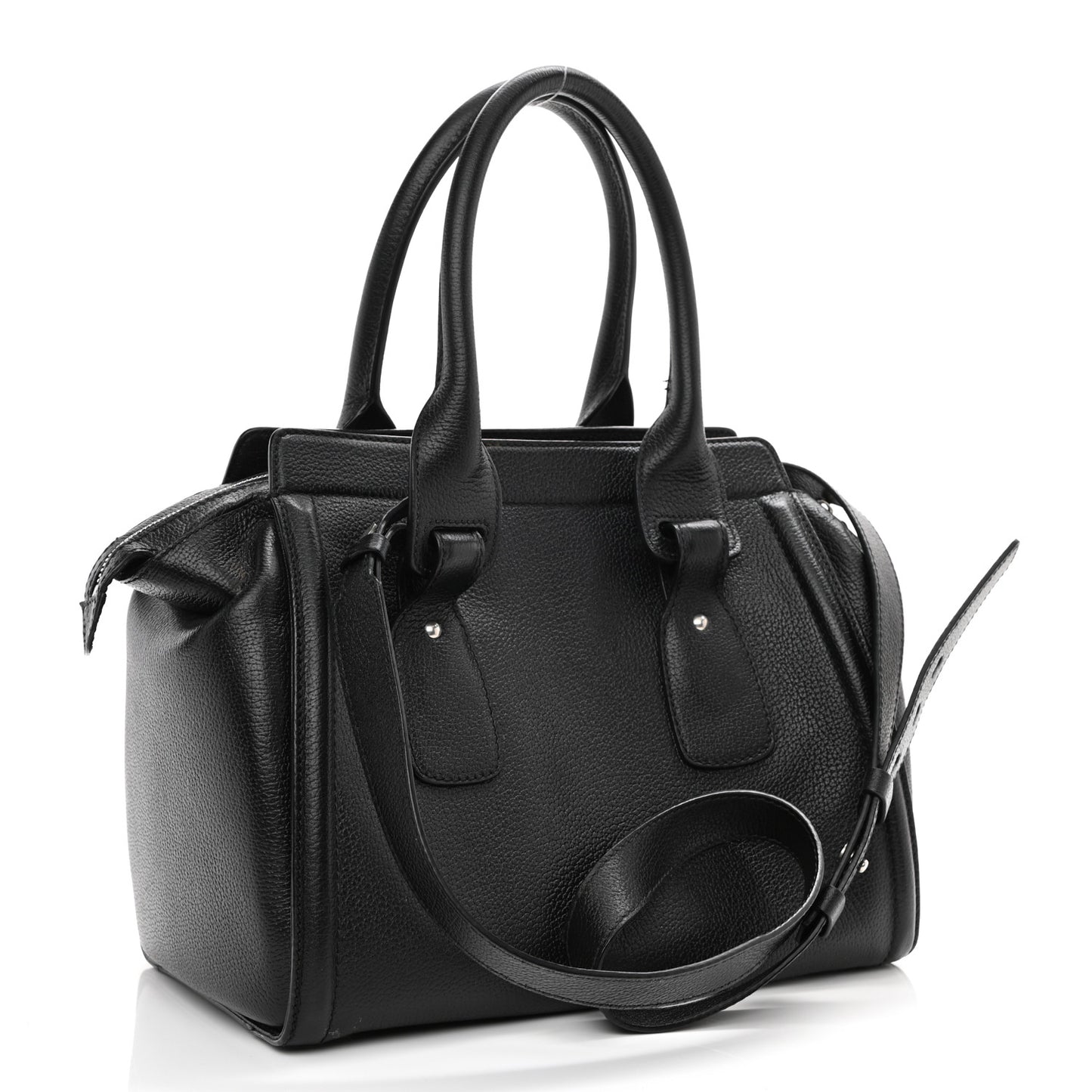 Grained Calfskin Monday Bowler S Black